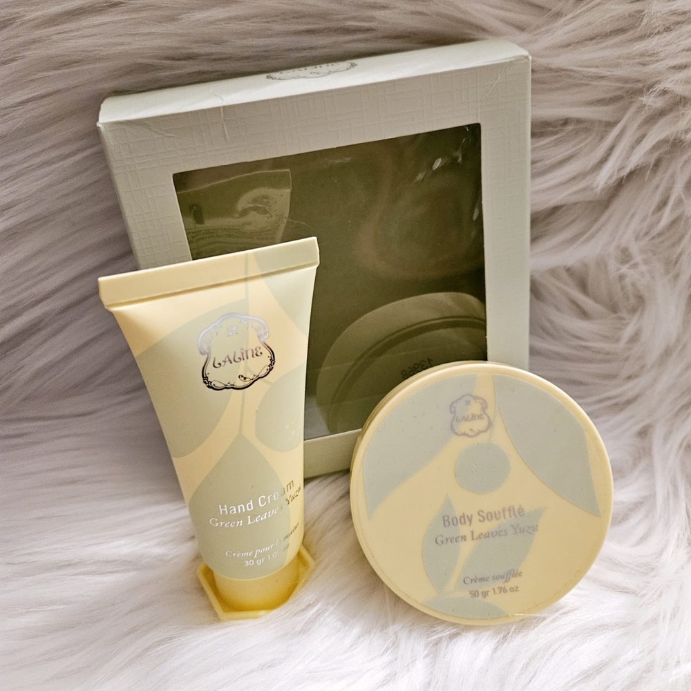 New Laline Body soufflé And Hand Cream Green Leaves Yuzu